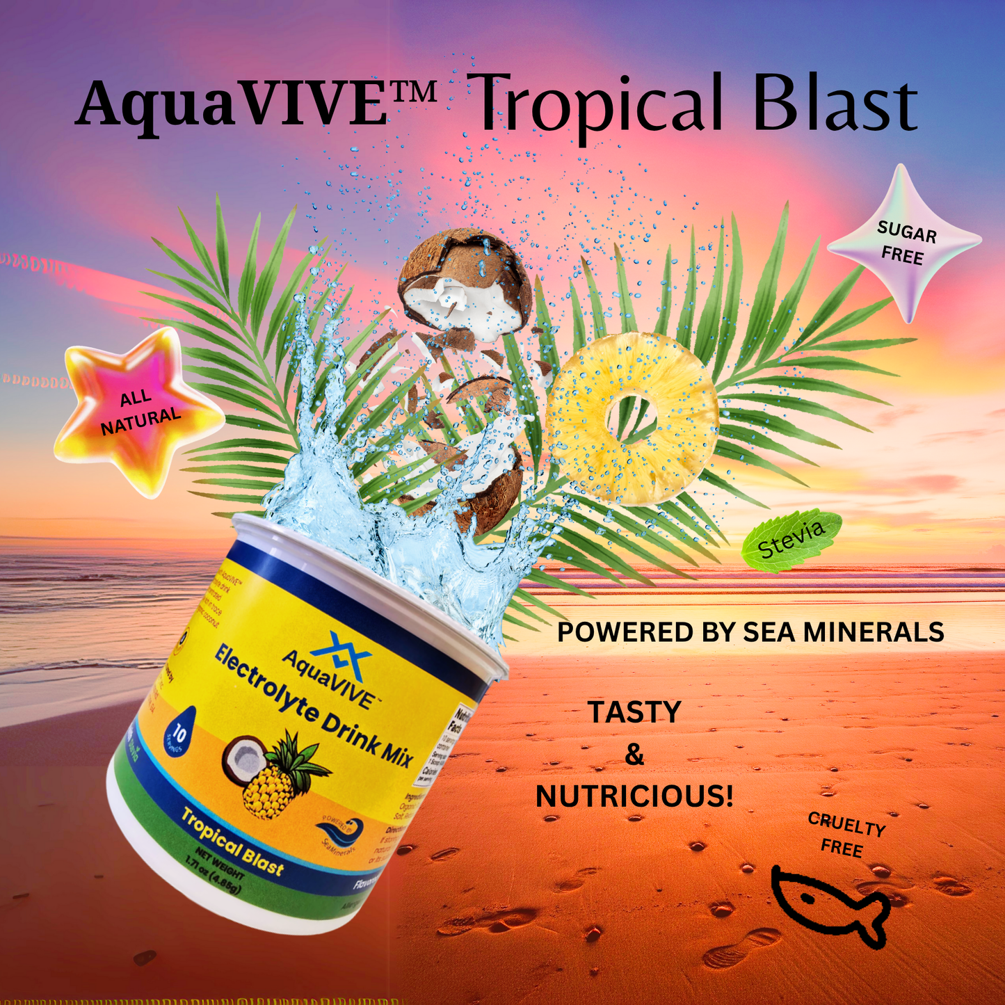 Electrolyte Drink Mix, Tropical Blast 10 serving Jar